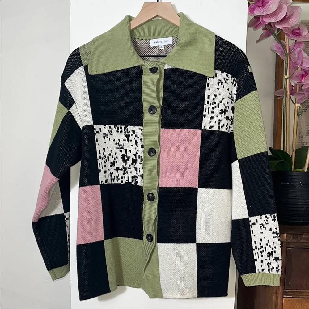 Patchwork Button-Up Cardigan - Picture 2 of 14